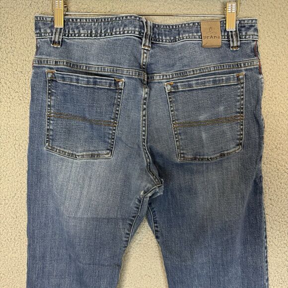 Prana Jeans Mens 33x28 Blue Denim Pockets‎ Outdoor Straight Cotton - Picture 4 of 9